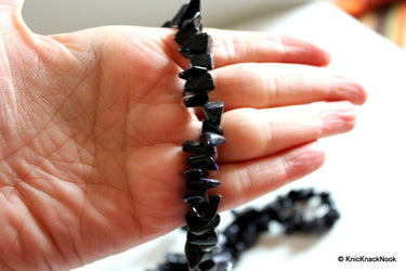 Blue Black Chip Beads 10mm-15mm, 17.5 inch strand